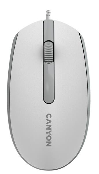 Canyon M-10, prémiová optická myš, USB, 1.000 dpi, 3 tlač, šedo-biela