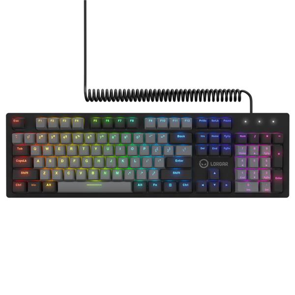 Lorgar Azar 514, mechanická herná klávesnica, RGB podsvietenie, 18 režimov,  USB-C, čierna