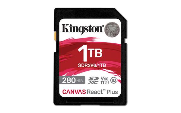 1 TB .SDXC karta Kingston . Canvas React Plus Class UHS-II U3 V60 ( r280MB/s, w150MB/s )