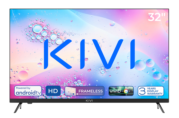 KIVI TV 32H760QB, 32" (81cm), HD LED TV, AndroidTV 11, Black, 1366x768, 60 Hz,2x8W, 33 kWh/1000h ,HDMI ports 2