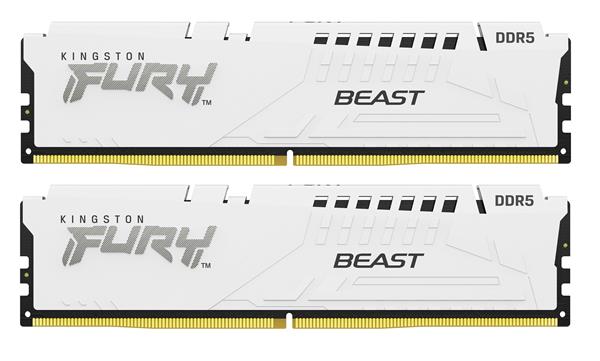 Kingston FURY Beast White/ DDR5/ 32GB/ 6000MHz/ CL30/ 2x16GB/ White