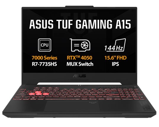 ASUS TUF Gaming A15 FA507NU-LP105, Ryzen 5 7535HS, 15.6˝ 1920x1080 FHD, RTX 4050/6GB, 16GB, SSD 512GB, FDOS