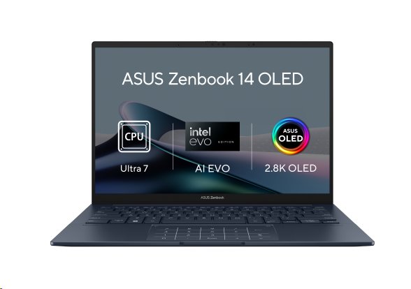 ASUS Zenbook 14 UX3405MA-OLED231W, Intel Ultra 7-155H, 14.0˝ 2880x1800/Touch, UMA, 16GB, SSD 1TB, W11H NumPad TPM