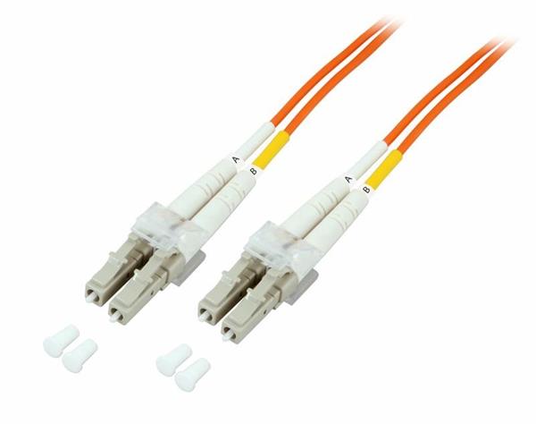 Optický  duplex kabel MM 50/125, LC/LC, LSOH, (OM2), 3m, oranžový