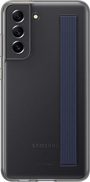 Samsung polopriehľadný zadný kryt s pútkom pre S21 FE, čierny