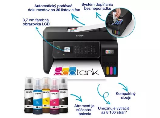 Epson EcoTank L5310 A4, color MFP, Fax, ADF, USB, LAN, WiFi