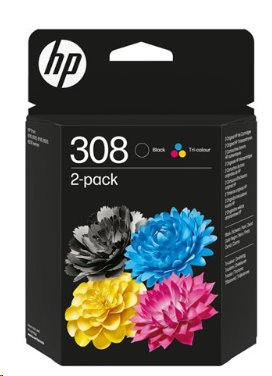 HP 308 - 2-balenie - čierna, žltá, azurová, purpurová - originál - atramentové cartridge