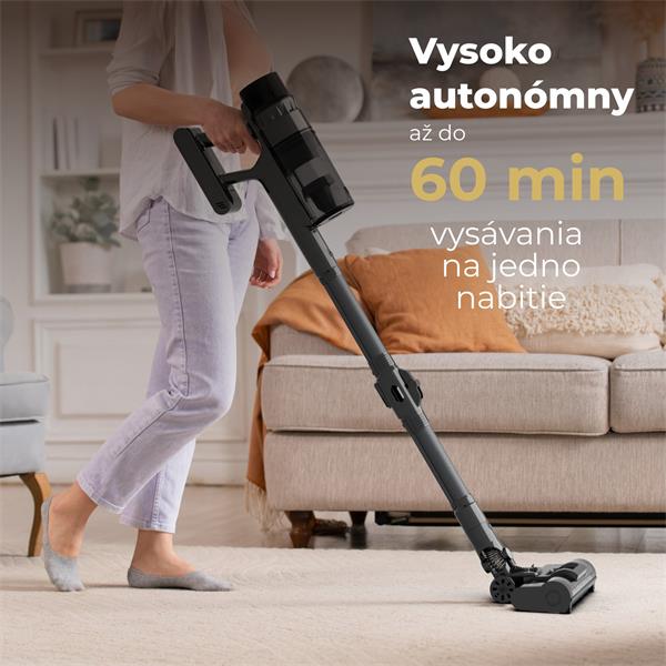 AENO Tyčový vysavač SC2, Turbo kefa, LED, AI nastavenie sacej sily, 60m 