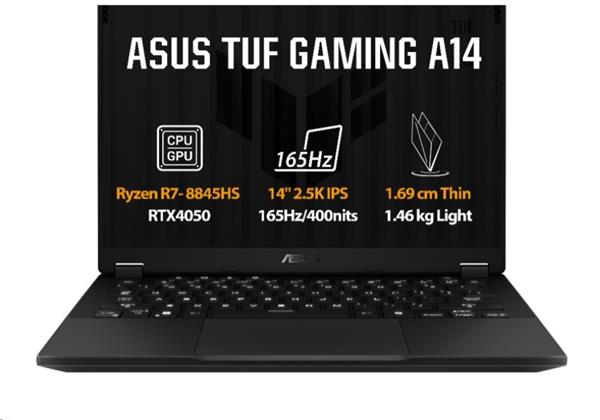 ASUS TUF Gaming A14 FA401UU-RG069X, Ryzen 7 8845HS, 14.0˝ 2560x1600 WQXGA, RTX4050/6GB, 32GB, SSD 1TB, W11Pro, 16TOPS