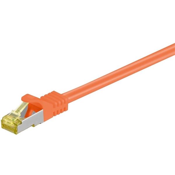 S FTP (PiMF) Patchkábel LSOH 0.5m, cat.7, oranžový, Cu