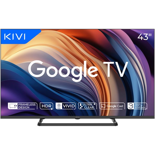 KIVI TV 43U710QB, 43" UHD, OPTIMA  L5 HDR, SMART GOOGLE TV, Vyrobene v CZ, Cierna