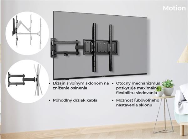 KIVI TV otočný držiak, dve ramená, VESA 100-400 , 32 - 55", čierny