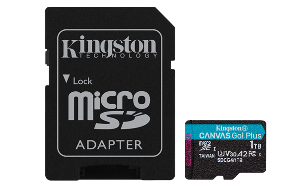 1 TB . microSDXC karta Kingston Canvas Go Plus Gen4 + adaptér