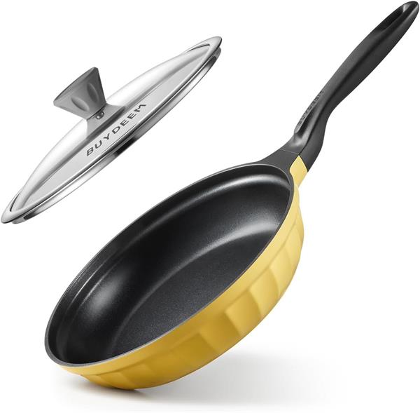 BUYDEEM Hliníková nepriľnavá panvica 25 cm, model CP151, farba jemná žltá