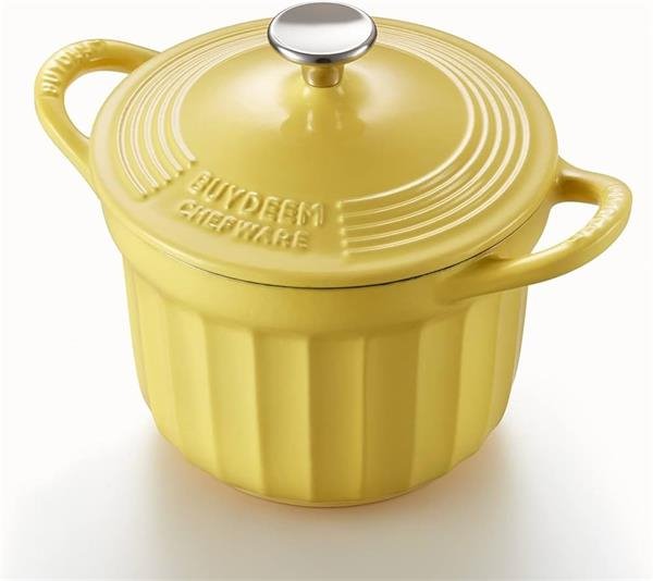 BUYDEEM Smaltovaný liatinový hrniec 1, 8L, model CP541, farba jemná žltá