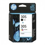 HP 305 2-Pack Tri-color/Black Original Ink Cartridge