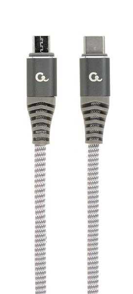 Gembird USB-C  (M)/ micro-USB (M) dátový a nabíjací kábel, prémiový, opletený, 1.5 m