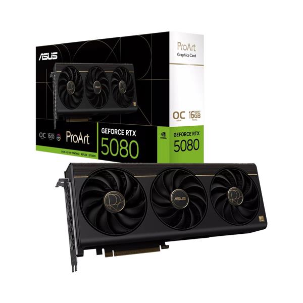 ASUS VGA NVIDIA GeForce RTX 5080 ProArt 16GB OC,  RTX 5080,  16B DDR7,  2xDP,  1xHDMI,  1xUSB-C
