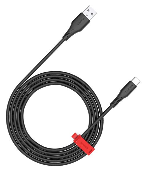 Canyon OnWire 18TP, 2 m kábel, USB-A / USB-C, 18 W, 480 mbps, čierny