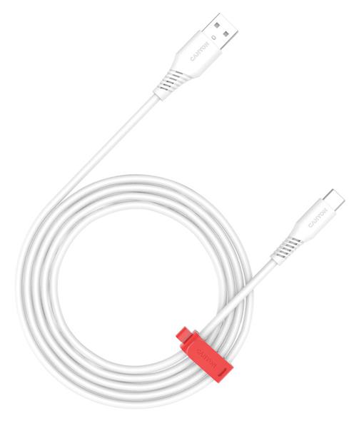 Canyon OnWire 18TP, 2 m kábel, USB-A / USB-C, 18 W, 480 mbps, biely