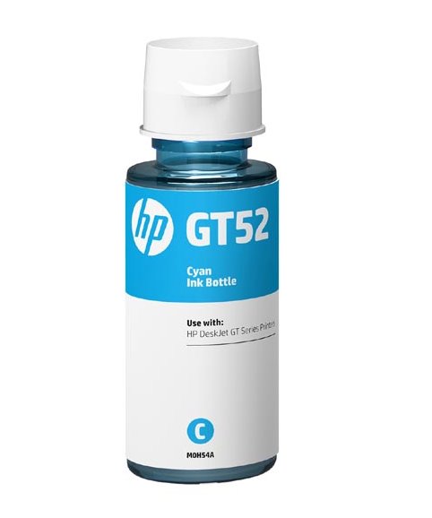 HP originál ink bottle M0H54AE, No.GT52, cyan, 8000str., 70ml, HP DeskJet GT serie