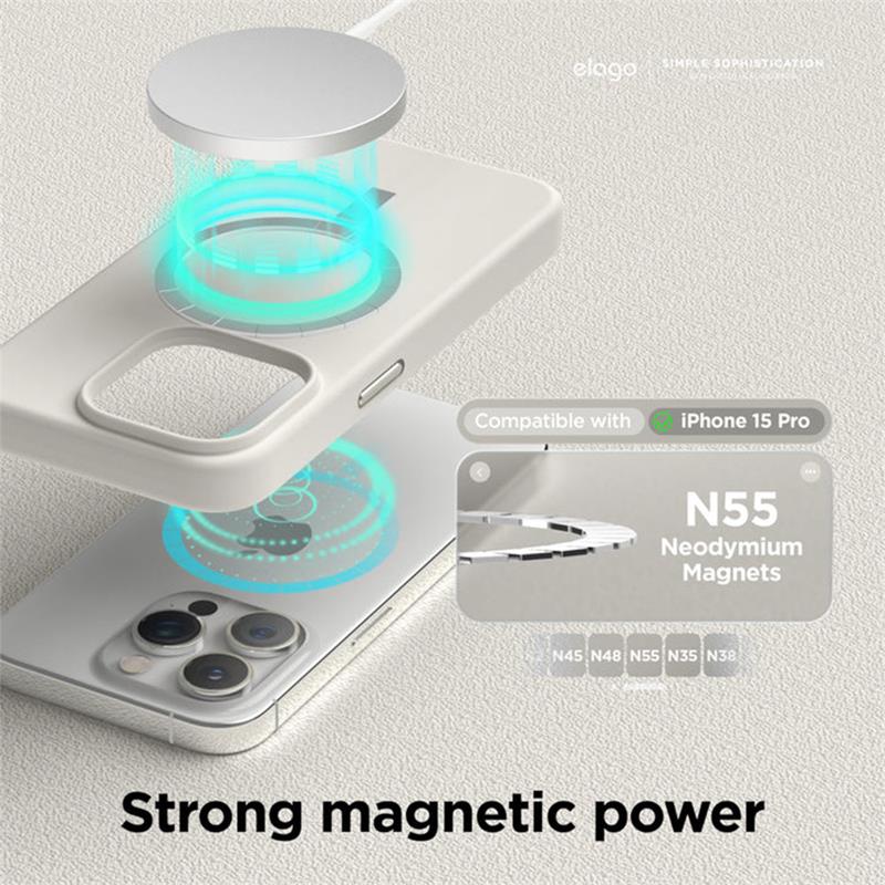 Elago kryt Silicone Case Magsafe pre iPhone 15 Pro - Medium Gray 