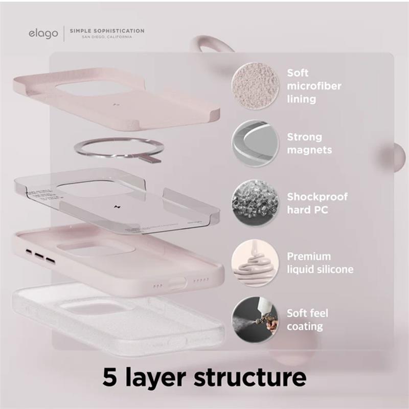 Elago kryt Silicone Case Magsafe pre iPhone 15 Pro Max - Stone 