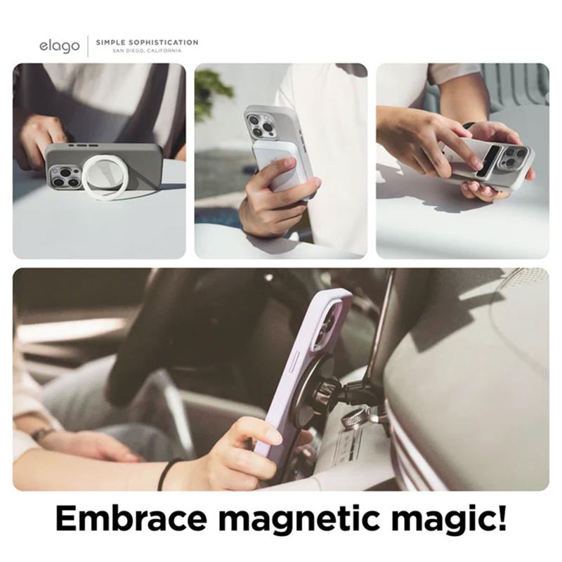 Elago kryt Silicone Case Magsafe pre iPhone 15 Pro Max - Stone 