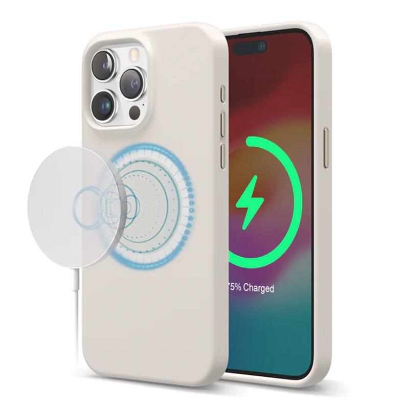 Elago kryt Silicone Case Magsafe pre iPhone 15 Pro Max - Stone 
