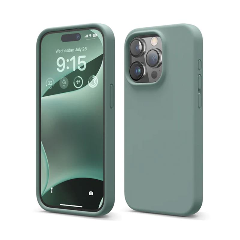 Elago kryt Silicone Case pre iPhone 15 Pro - Midnight Green 