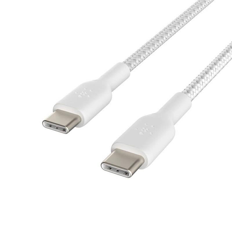 BELKIN kábel opletaný USB-C - USB-C, 1m, biely 