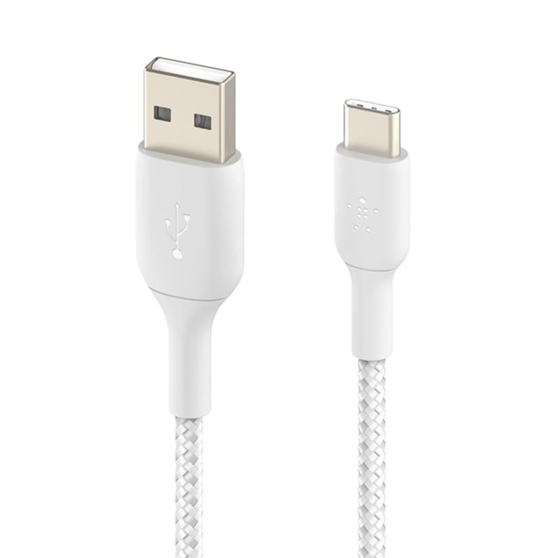 Belkin kabel Boost Charge Braided USB-A to USB-C 15cm - White 