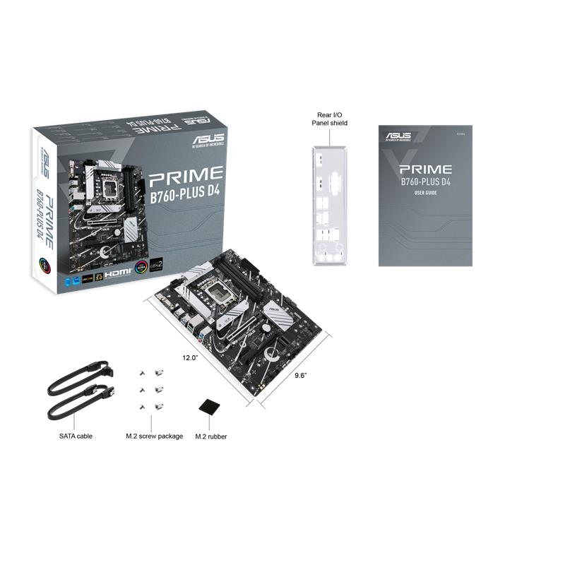 ASUS PRIME B760-PLUS D4, Intel B760, LGA1700, 4xDDR4, ATX 