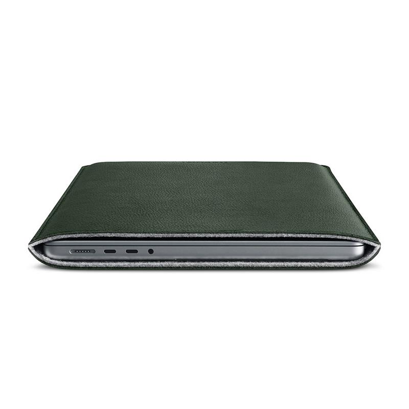 Woolnut Leather Sleeve for Macbook Pro 14 - Green 