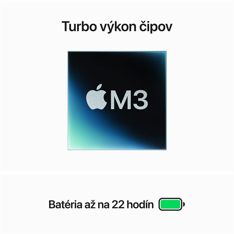 MacBook Pro 14" Apple M3 8C CPU 10C GPU 8GB 512GB Strieborný SK 