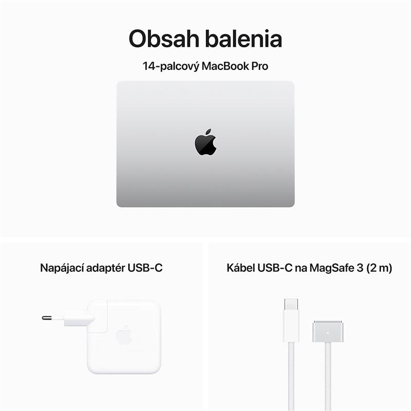 MacBook Pro 14" Apple M3 8C CPU 10C GPU 8GB 512GB Strieborný SK 