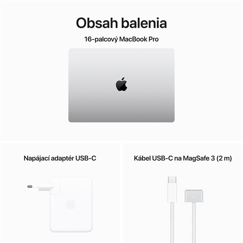 MacBook Pro 16" Apple M3 Pro 12C CPU 18C GPU 18GB 512GB Strieborný SK 