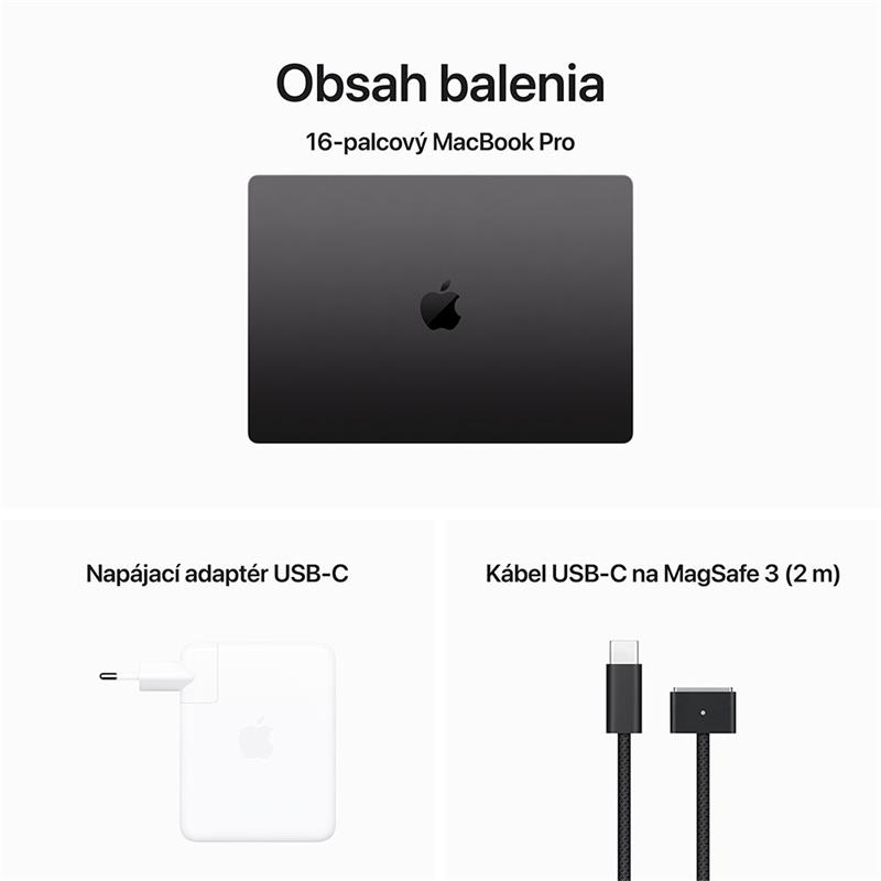 MacBook Pro 16" Apple M3 Pro 12C CPU 18C GPU 18GB 512GB Kozmický čierny SK 