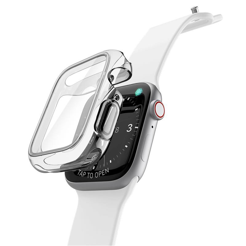 Raptic ochranné sklo 360x Bumper Case pre Apple Watch 45mm 7/8/9 - Clear 