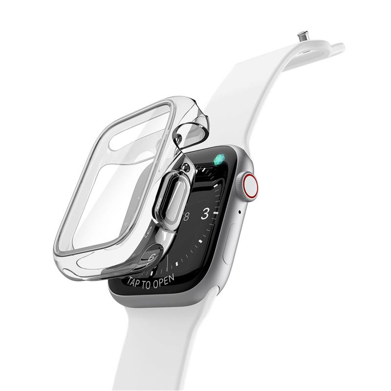 Raptic ochranné sklo 360x Bumper Case pre Apple Watch 41mm 7/8/9 - Clear 
