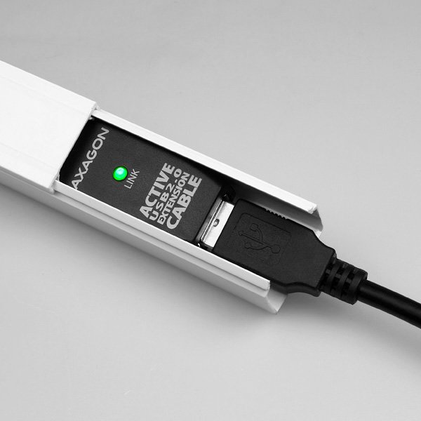 AXAGON ADR-210, USB 2.0 A-M -> A-F aktívny predlžovací / repeater kábel, 10m 