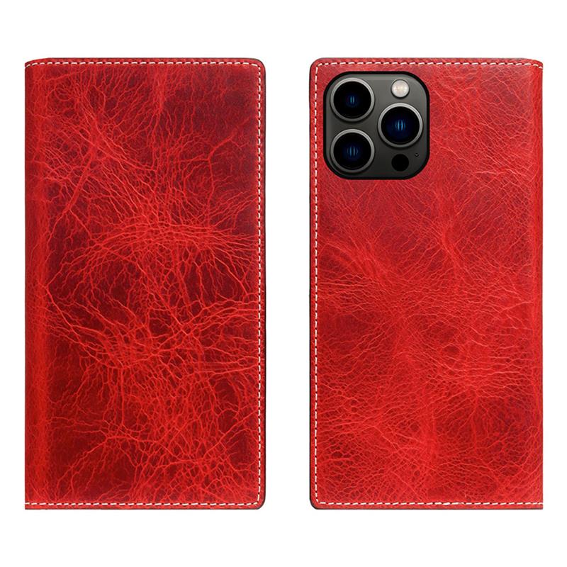 SLG Design puzdro D7 Magsafe Italian Wax Leather pre iPhone 15 Pro - Red 
