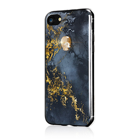 Swarovski kryt Treasure pre iPhone 8 - Onyx/Gold Skull