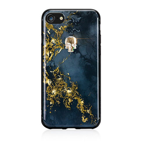 Swarovski kryt Treasure pre iPhone 8 - Onyx/Gold Skull 