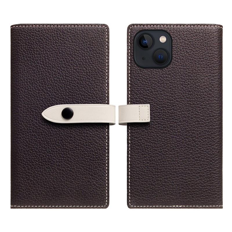 SLG Design puzdro D8 Magsafe Hybrid Full Grain Leather pre iPhone 15 - Brown Cream 