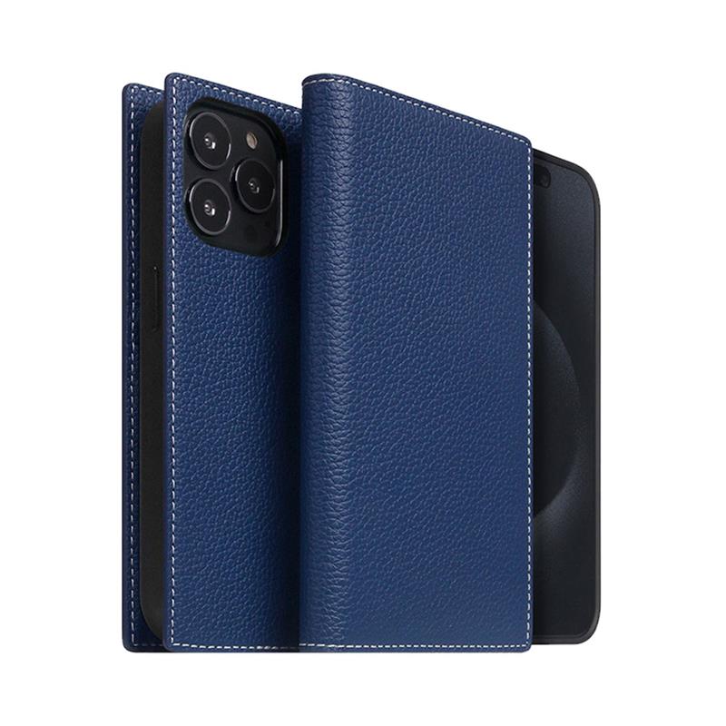 SLG Design puzdro D8 Magsafe Full Grain Leather pre iPhone 15 Pro - Navy Blue 