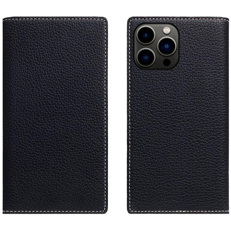 SLG Design puzdro D8 Magsafe Full Grain Leather pre iPhone 15 Pro Max - Black Blue 
