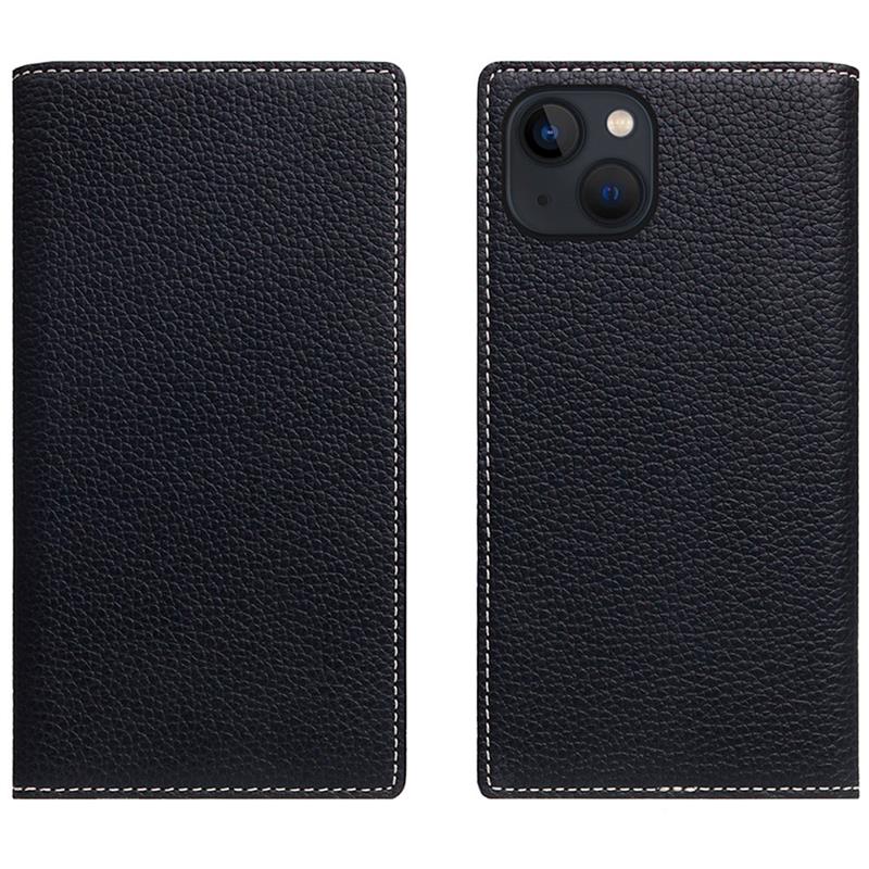 SLG Design puzdro D8 Magsafe Full Grain Leather pre iPhone 15 Plus - Black Blue 