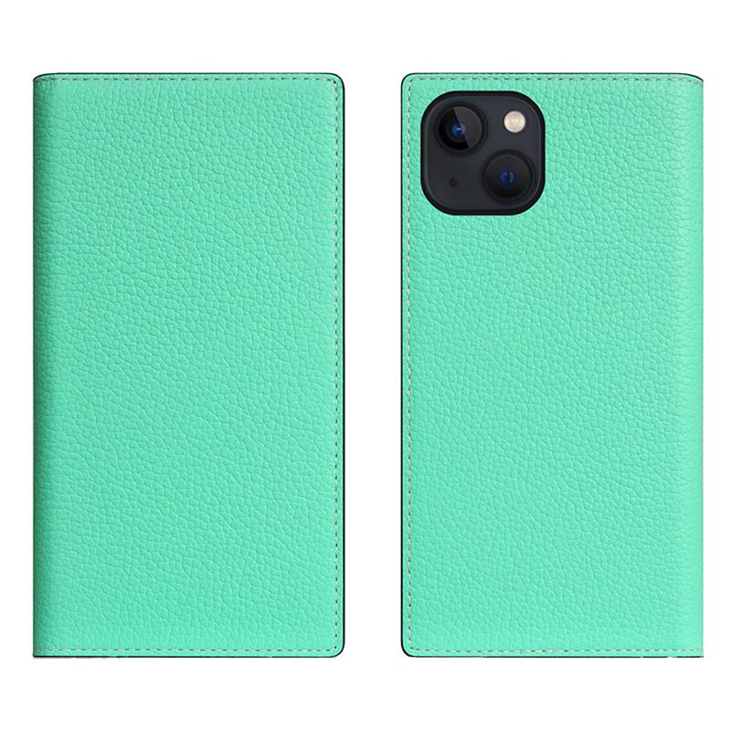 SLG Design puzdro D8 Neon Full Grain Leather Diary pre iPhone 15 - Teal 