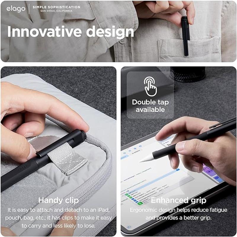 Elago kryt Pencil Clip Case pre Apple Pencil 2nd Gen & Pencil Pro - Black 